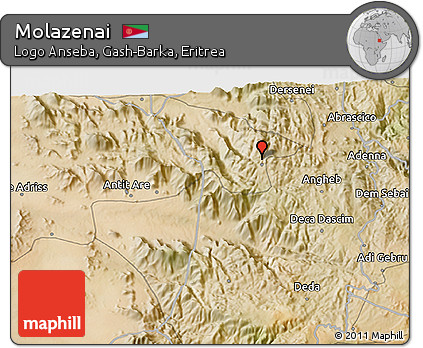 Satellite 3D Map of Molazenai