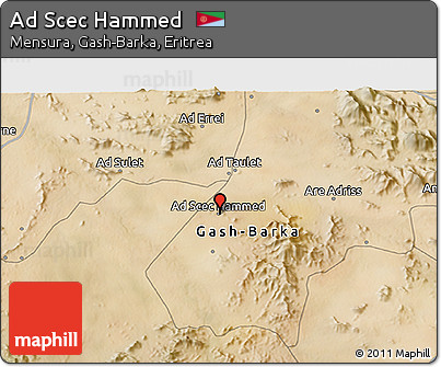 Satellite 3D Map of Ad Scec Hammed