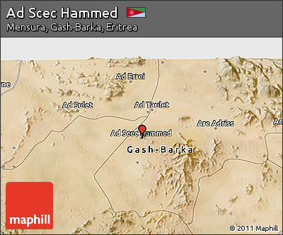 Satellite 3D Map of Ad Scec Hammed