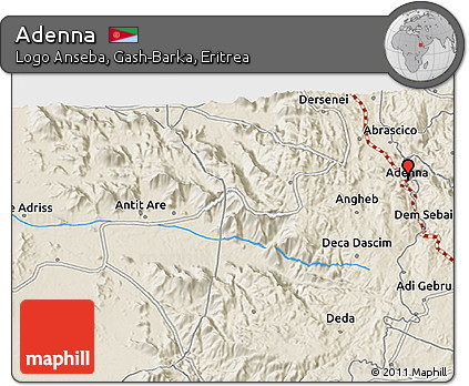Shaded Relief 3D Map of Adenna