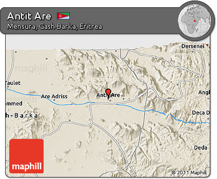 Shaded Relief 3D Map of Antit Are