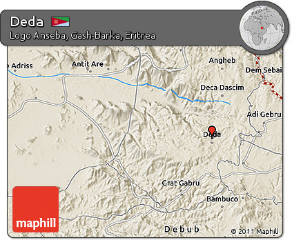 Shaded Relief 3D Map of Deda