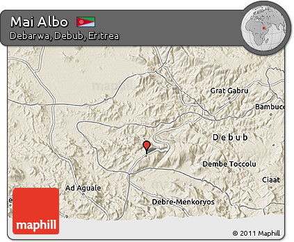 Shaded Relief 3D Map of Mai Albo