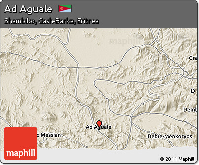 Shaded Relief 3D Map of Ad Aguale