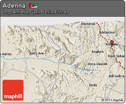 Shaded Relief 3D Map of Adenna