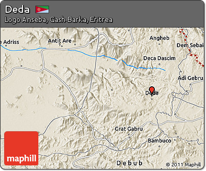 Shaded Relief 3D Map of Deda