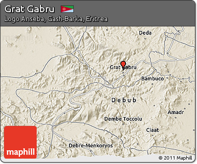 Shaded Relief 3D Map of Grat Gabru