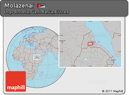Gray Location Map of Molazenai
