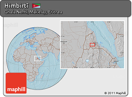 Gray Location Map of Himbirtī, hill shading
