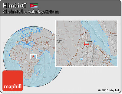 Gray Location Map of Himbirtī, hill shading