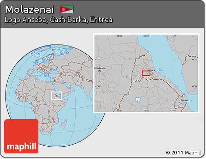 Gray Location Map of Molazenai