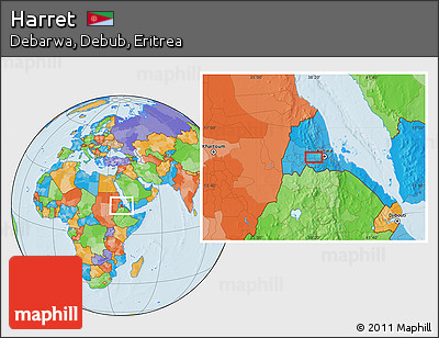 Political Location Map of Harret
