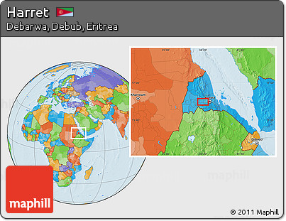 Political Location Map of Harret