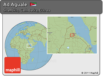 Savanna Style Location Map of Ad Aguale