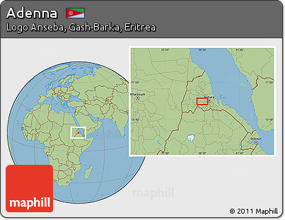 Savanna Style Location Map of Adenna