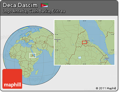 Savanna Style Location Map of Deca Dascim