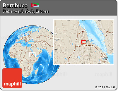 Shaded Relief Location Map of Bambuco