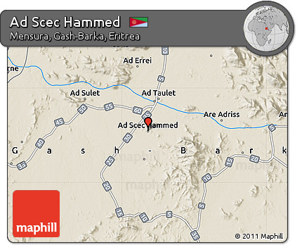 Shaded Relief Map of Ad Scec Hammed