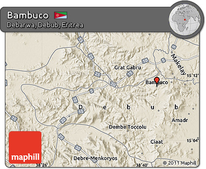 Shaded Relief Map of Bambuco