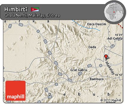 Shaded Relief Map of Himbirtī