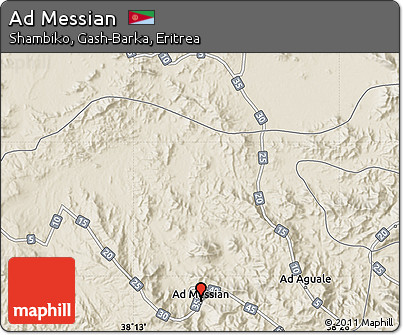 Shaded Relief Map of Ad Messian