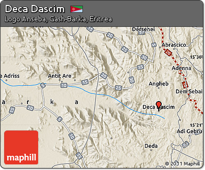 Shaded Relief Map of Deca Dascim