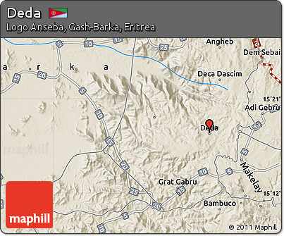Shaded Relief Map of Deda