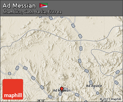 Shaded Relief Map of Ad Messian