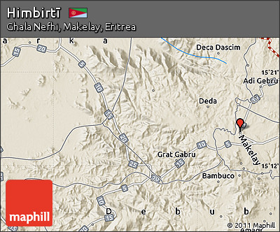 Shaded Relief Map of Himbirtī