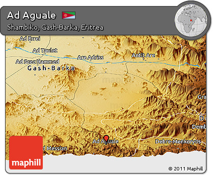 Physical Panoramic Map of Ad Aguale