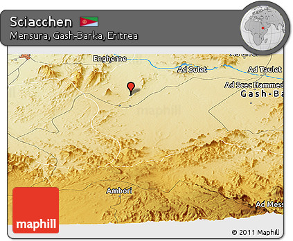 Physical Panoramic Map of Sciacchen