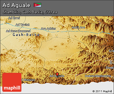 Physical Panoramic Map of Ad Aguale