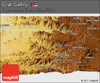 Physical Panoramic Map of Grat Gabru