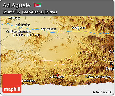 Physical Panoramic Map of Ad Aguale
