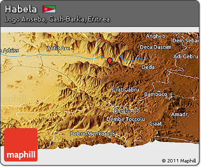 Physical Panoramic Map of Habela