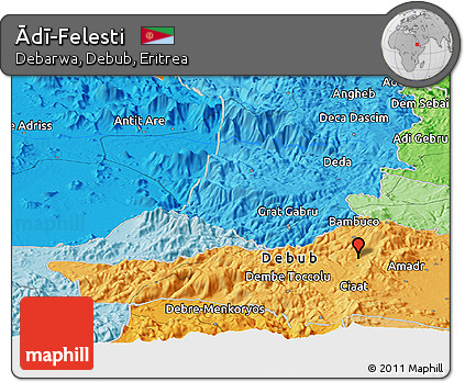 Political Panoramic Map of Ādī-Felesti