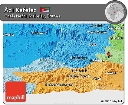 Political Panoramic Map of Ādī Kefelet