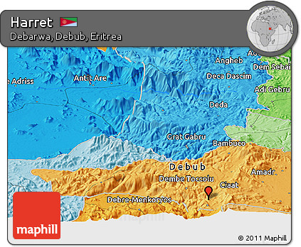 Political Panoramic Map of Harret