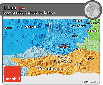 Political Panoramic Map of Liban