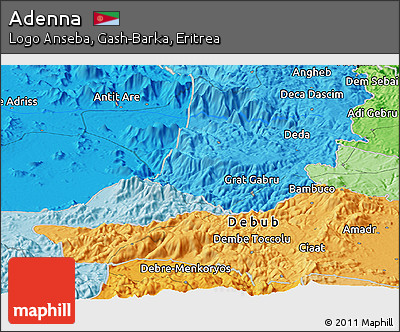 Political Panoramic Map of Adenna