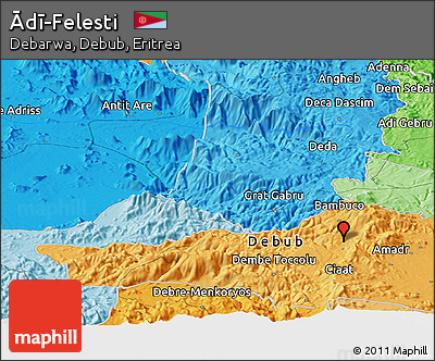 Political Panoramic Map of Ādī-Felesti