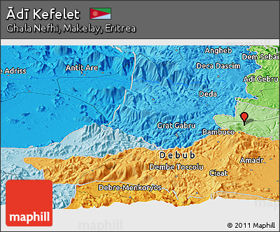 Political Panoramic Map of Ādī Kefelet