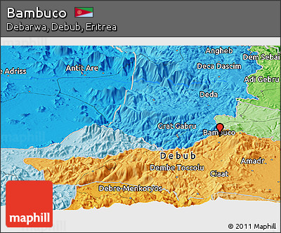 Political Panoramic Map of Bambuco