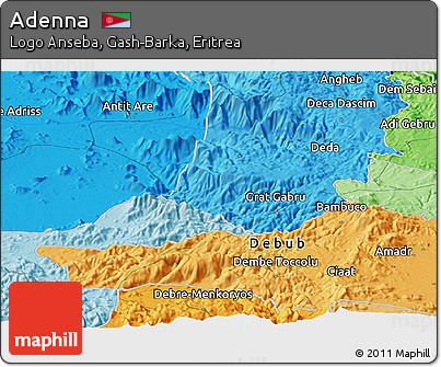 Political Panoramic Map of Adenna