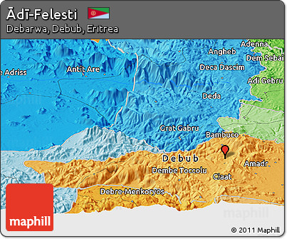 Political Panoramic Map of Ādī-Felesti