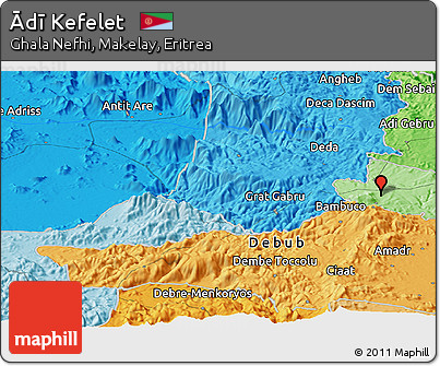 Political Panoramic Map of Ādī Kefelet