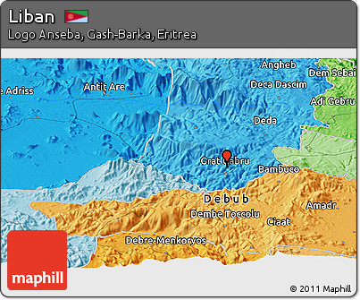 Political Panoramic Map of Liban