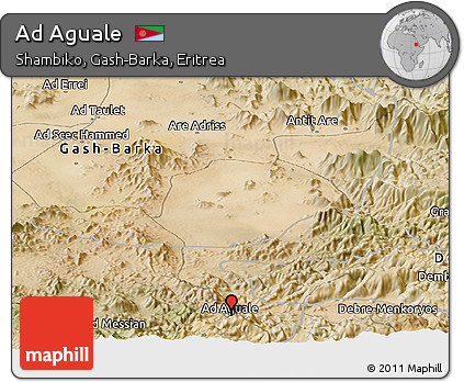 Satellite Panoramic Map of Ad Aguale