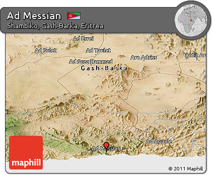 Satellite Panoramic Map of Ad Messian