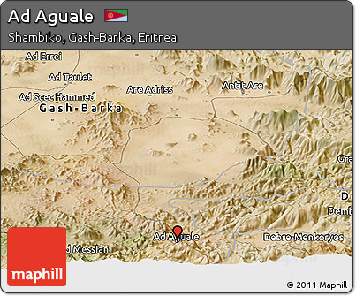 Satellite Panoramic Map of Ad Aguale